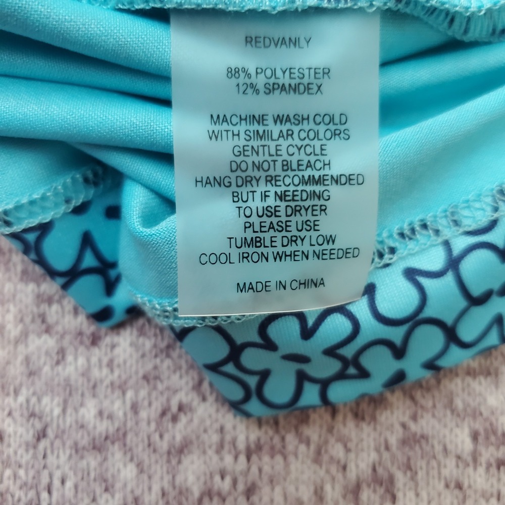 (New) Redvanly Men's XL Floral Blue Golf Performance Polo Shirt $110 NWT - Picture 8 of 8
